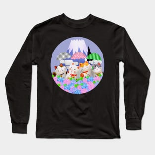 Maneki Neko Rainy Season Long Sleeve T-Shirt